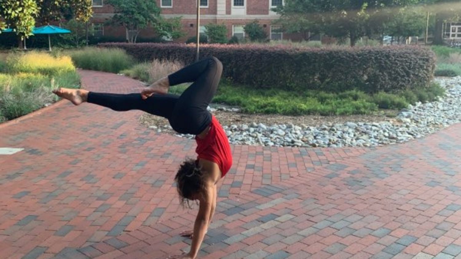 Carina doing Yoga at NC State - Carina Jordan - Student Spotlight - Forest Biomaterials NC State University