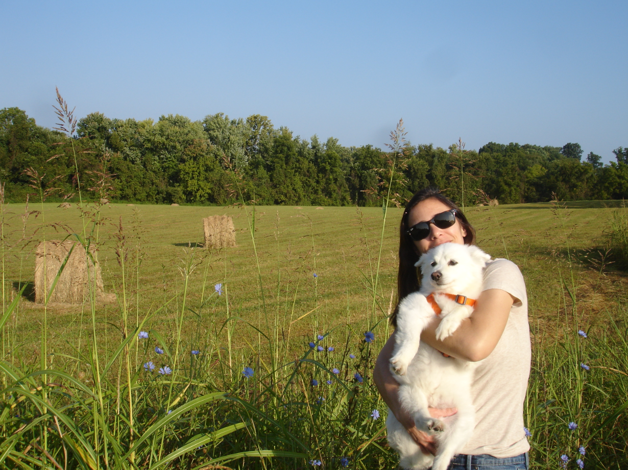 Julie Paradiso Holding a Dog - Meet Julie Paradiso! - Forest Biomaterials NC State University