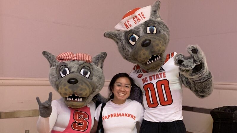 Jenny Nguyen with Mr. and Mrs. Wuf - Meet Jenny Nguyen - An Inspiration in and outside the classroom and LOVES paper! - Forest Biomaterials NC State University