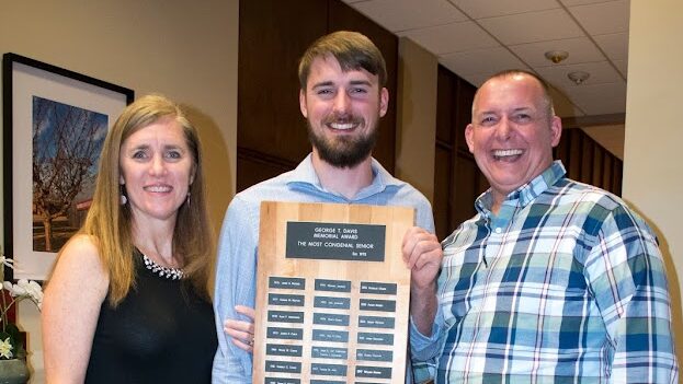Benjamin Young with Congenial Senior plaque - The Most Congenial Senior Award goes to... - Forest Biomaterials NC State University