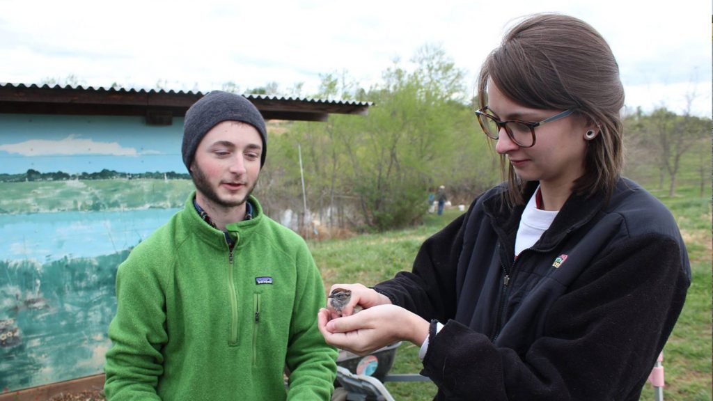 students with bird