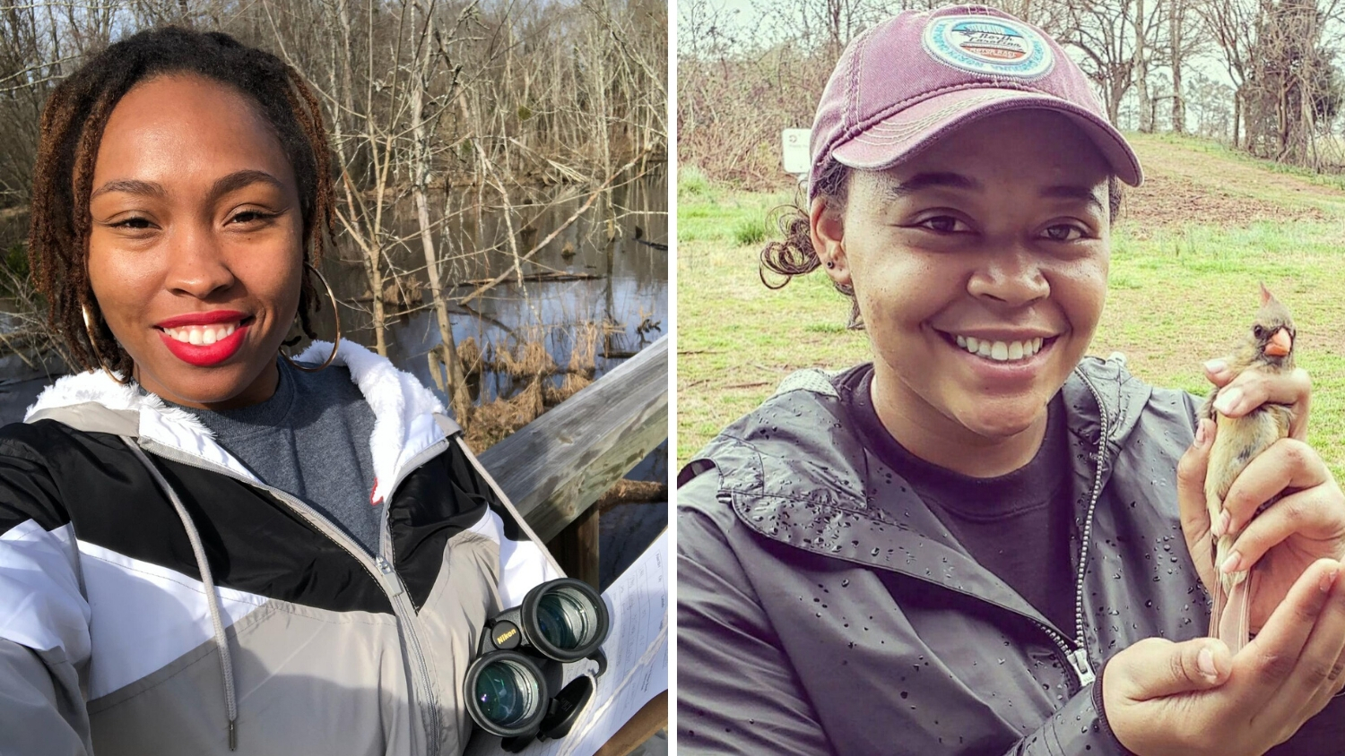 Deja Perkins and Lauren Pharr pictured while birding - The Importance of Black Birders Week and Its Lasting Impact - Forestry and Environmental Resources NC State University