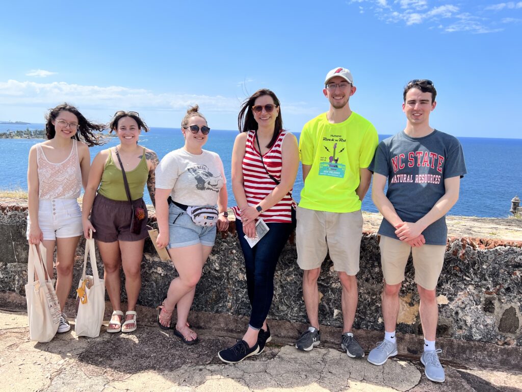 Group Picture of who traveled to Puerto Rico Left to right: Courtney Smith, Kristin Peters, Abby Ratcliff, Kelly Oten, Jon Kressuk, Ryan Bohannon.