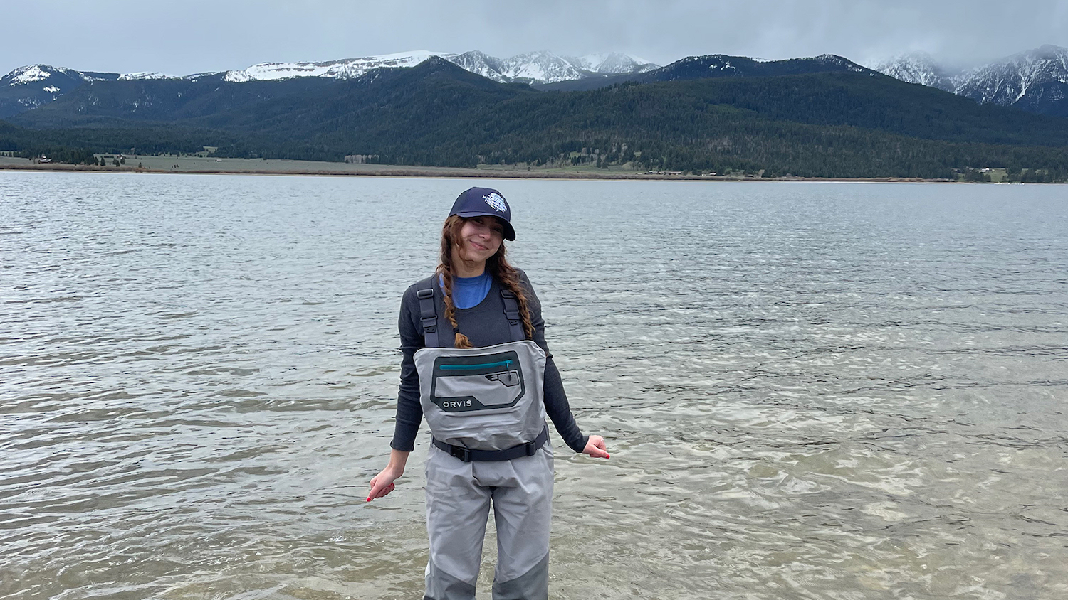 NC State student Tatiana Frontera stands in the Madison River in Montana.