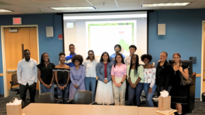 Group of high school students after research presentation - CNR High School Summer Research Program - Forestry and Environmental Resources at NC State University