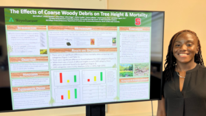 Student presents on woody debris - CNR High School Summer Research Program - Forestry and Environmental Resources at NC State University