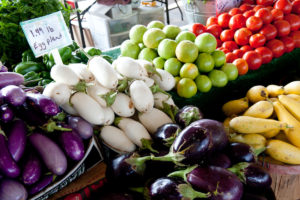 fresh vegetables at a farmers market