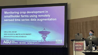 Izzi Hinks presents at AGU - Efficiently Monitoring Small Farms From Space - Center for Geospatial Analytics at NC State University