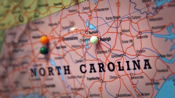 An image of a map of North Carolina