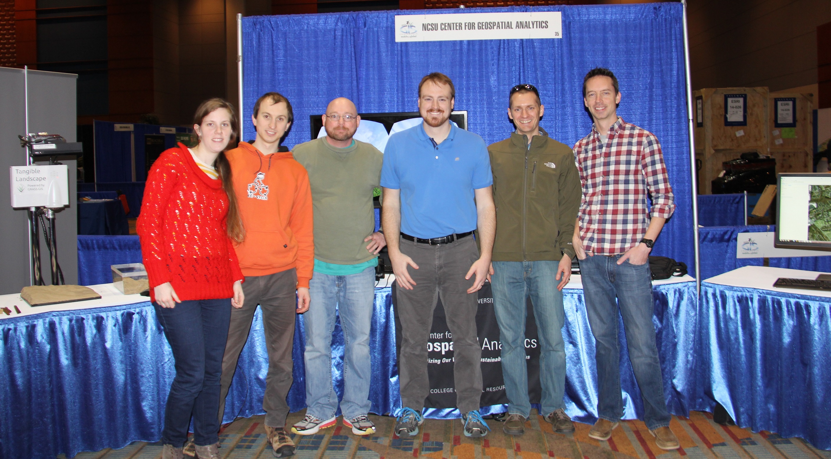 A photo of six NC GIS conference attendees taken in 2015