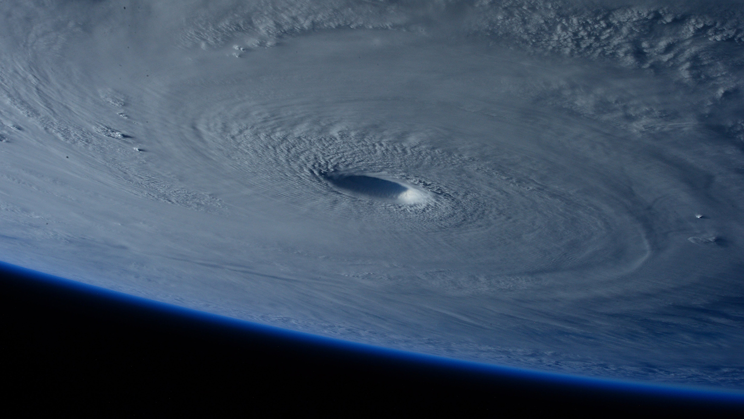 view of a hurricane from space