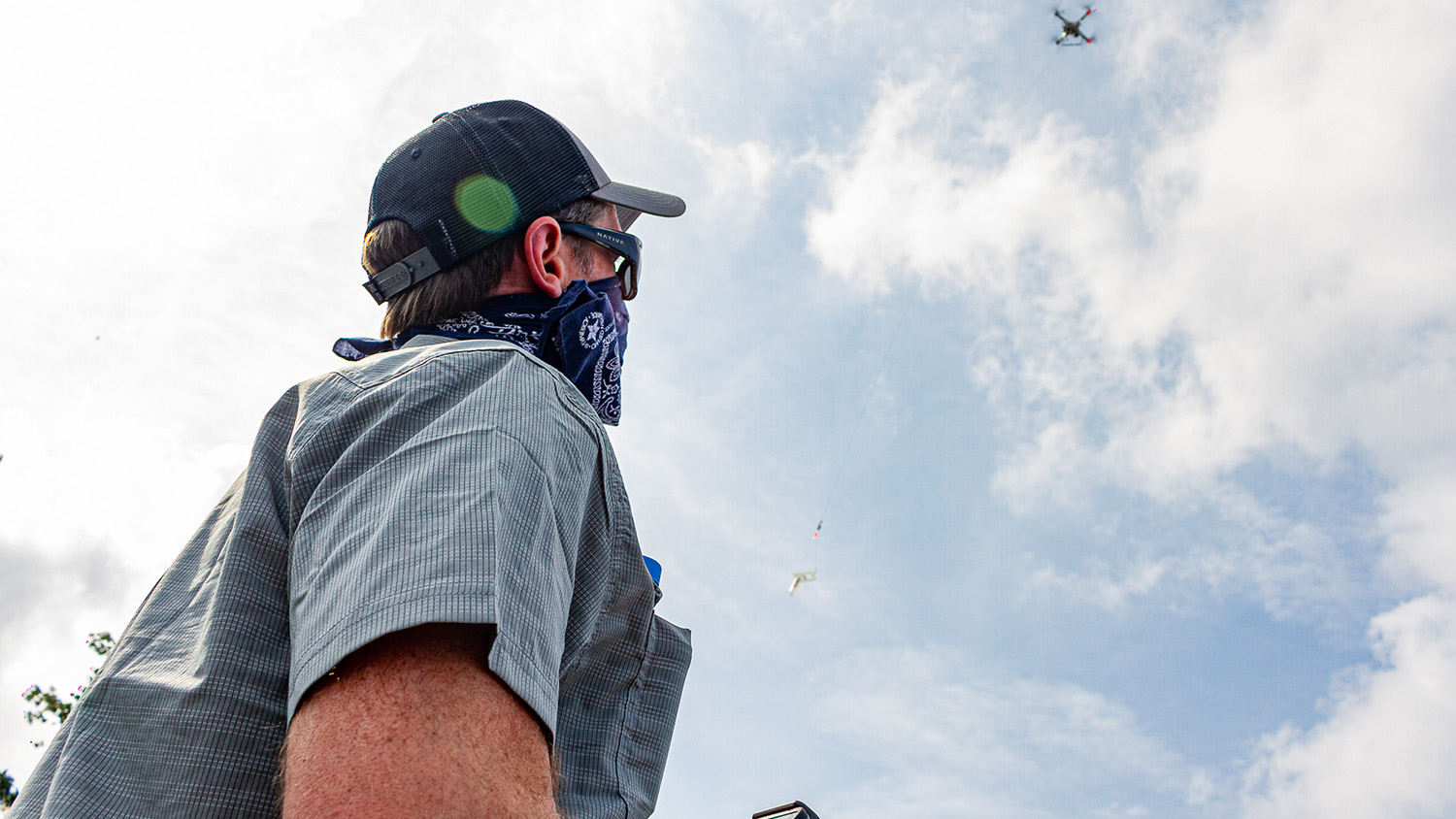 Will Reckling pilots a drone custom-equipped to sample water