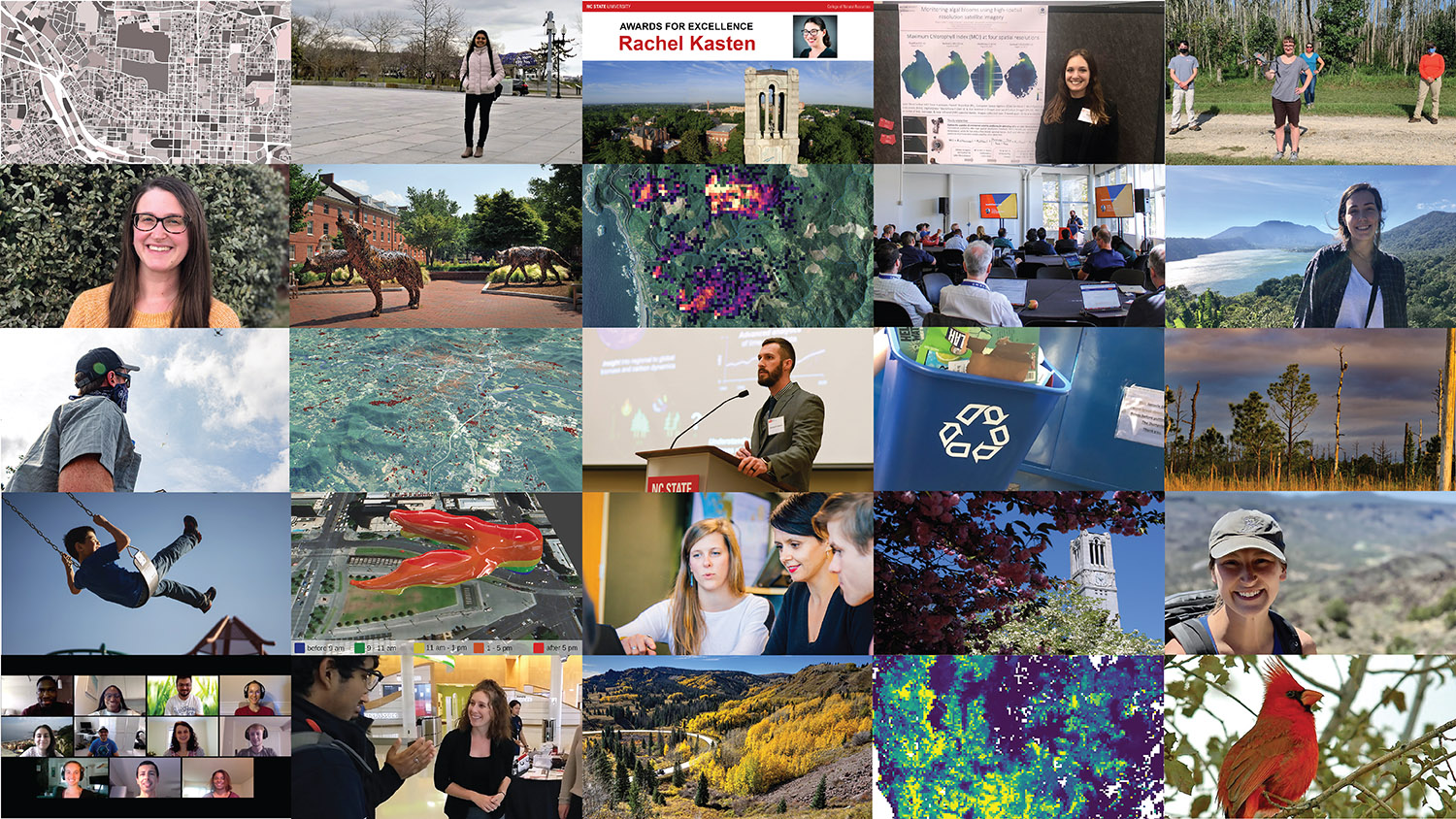 Collage of Photos - 2020 Year in Review - Center for Geospatial Analytics at NC State University