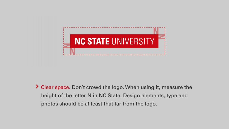 Don't crowd the NC State logo
