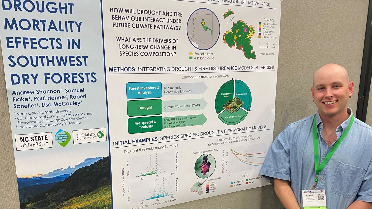 Andrew Shannon presenting - Exploring New Landscapes and Discussing Landscape Models at ESA 2023 - Geospatial Analytics at NC State University