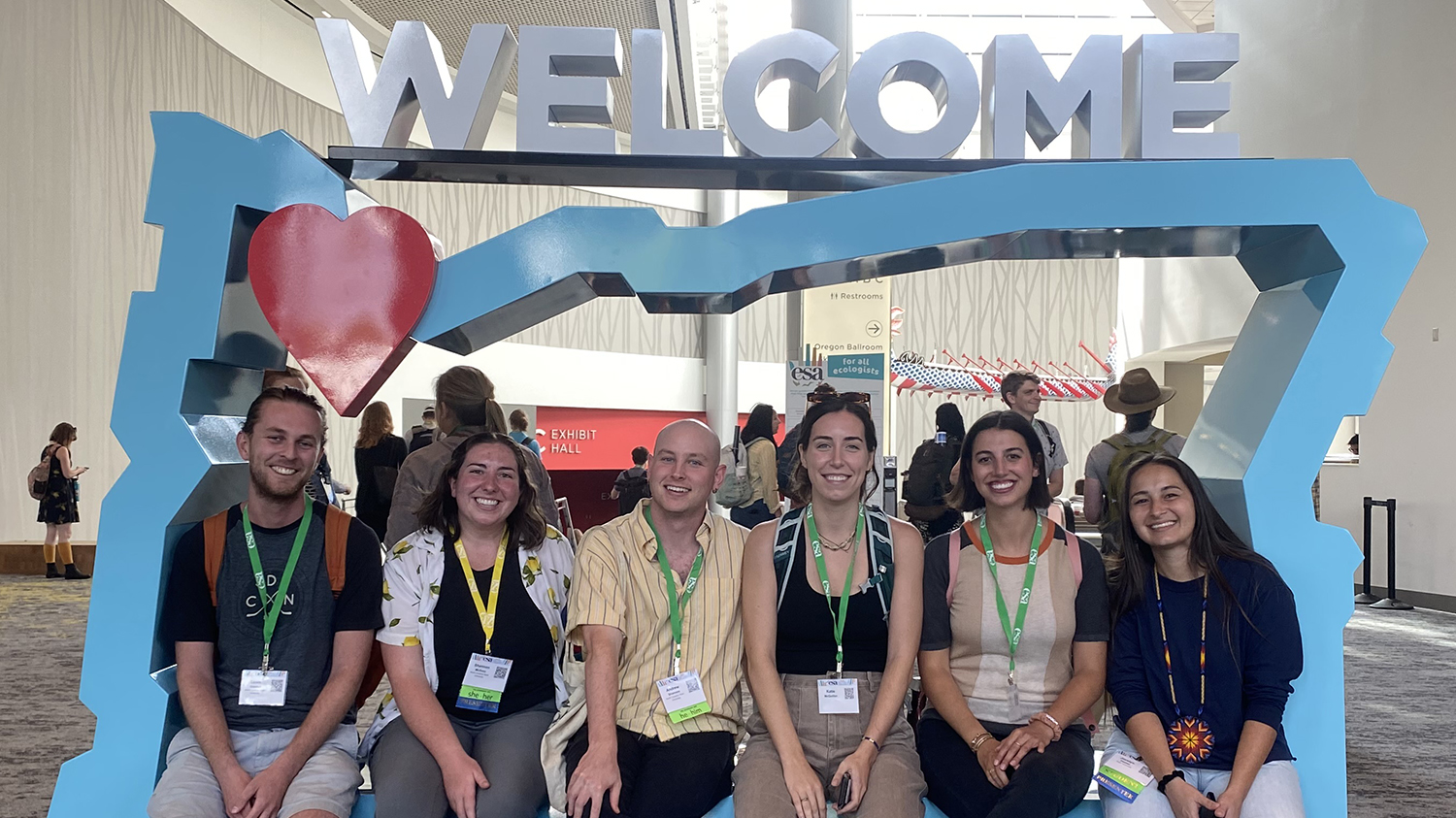 Group photo in front of Oregon - Presenting Urban Forest Fragmentation Research at the Ecological Society of America Meeting in Portland, OR - Geospatial Analytics at NC State University