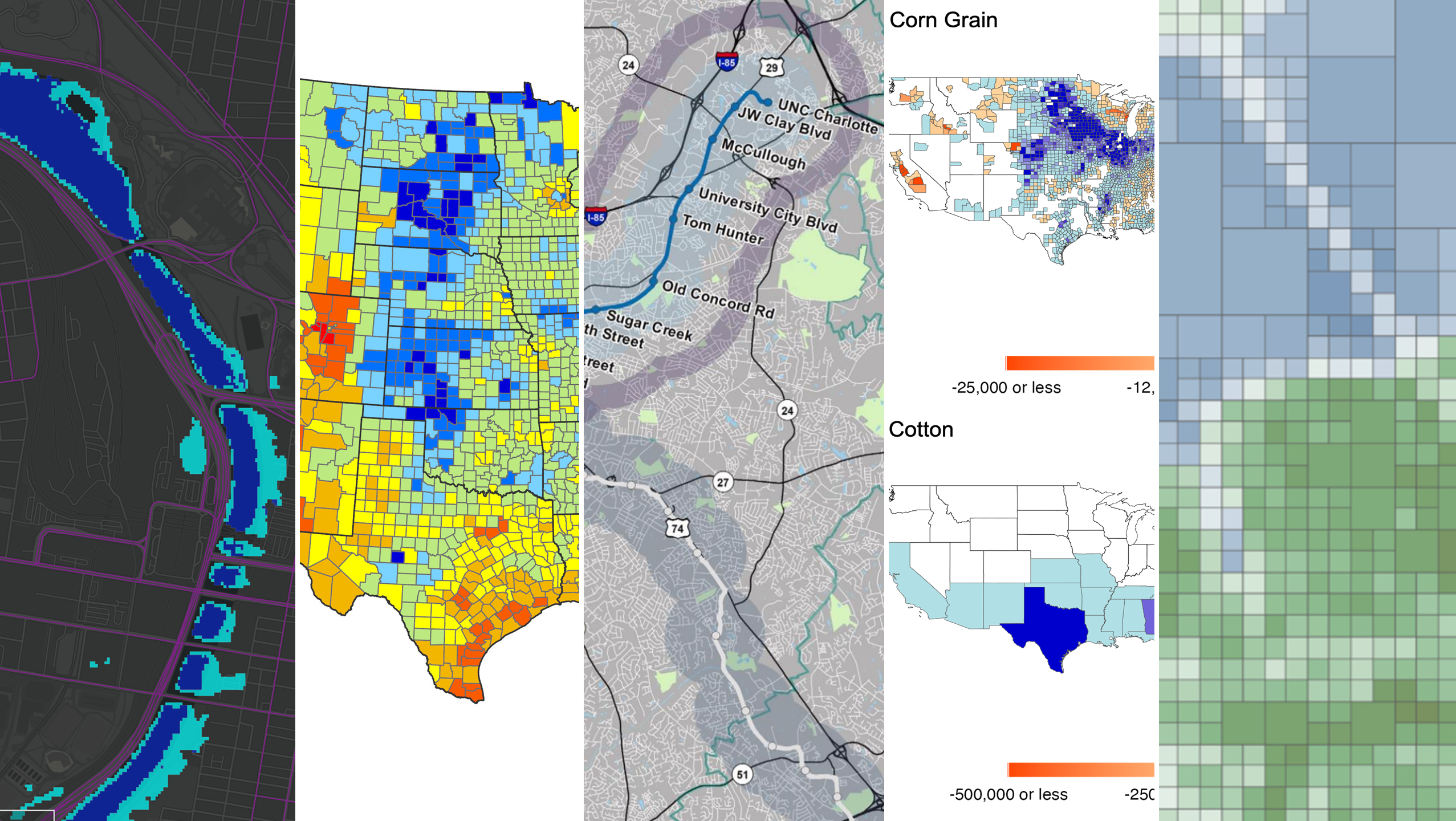 Images from Spring 2025 Geospatial Forum presentations.