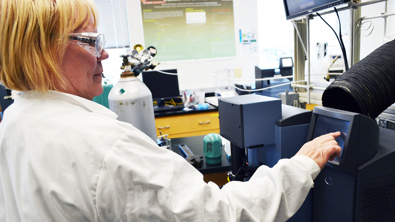 Barbara White in a Forest Biomaterials lab