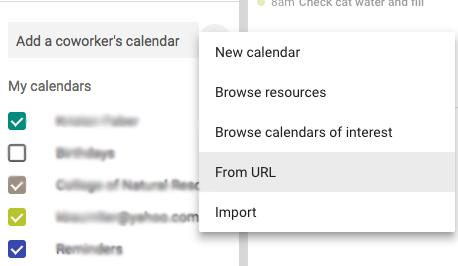 Calendar Step 1 - How do I add the CNR Faculty and Staff Calendar to my Google Calendar View? - College of Natural Resources Internal Resources NC State University