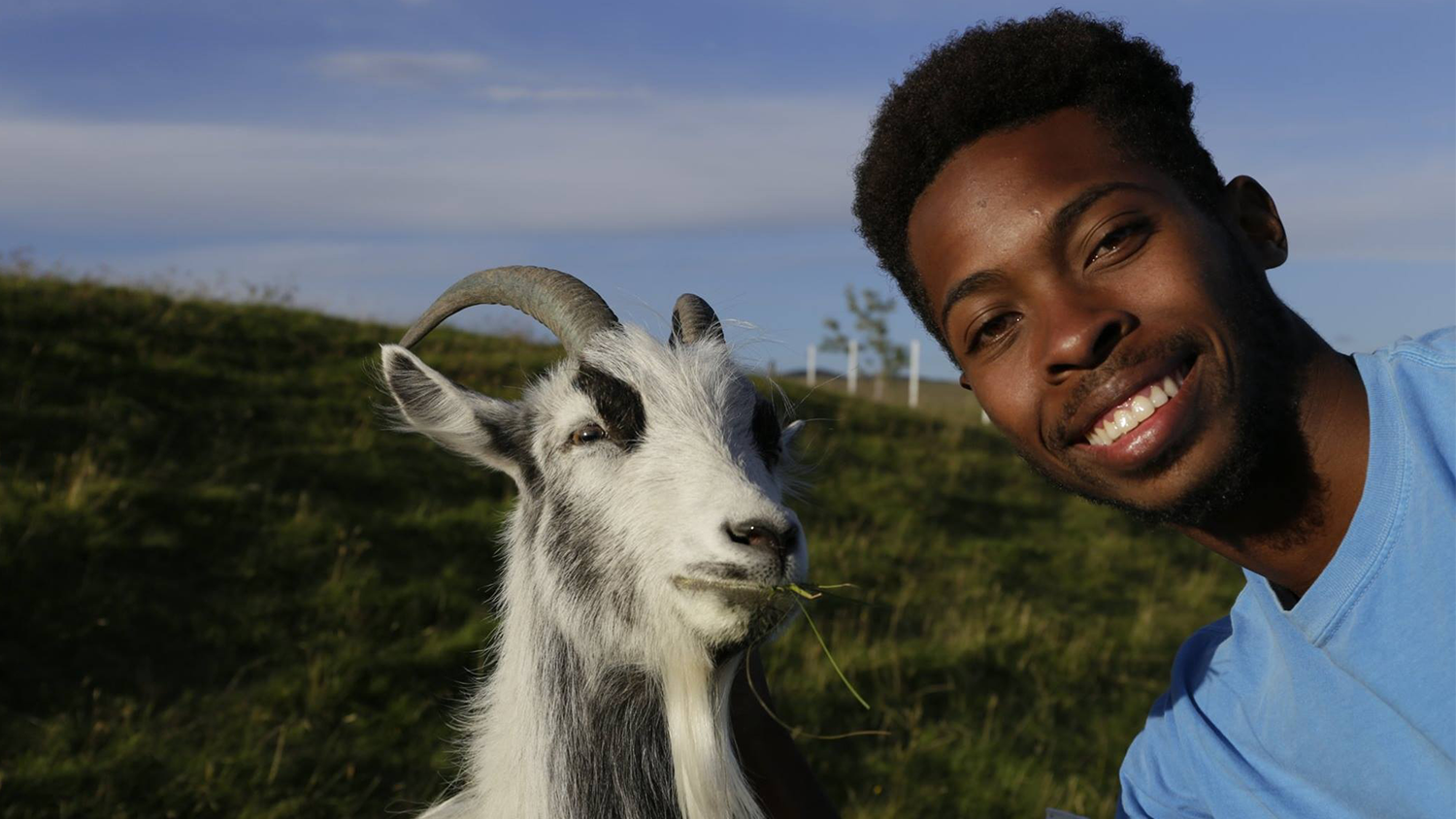 Corey Aydlett and goat