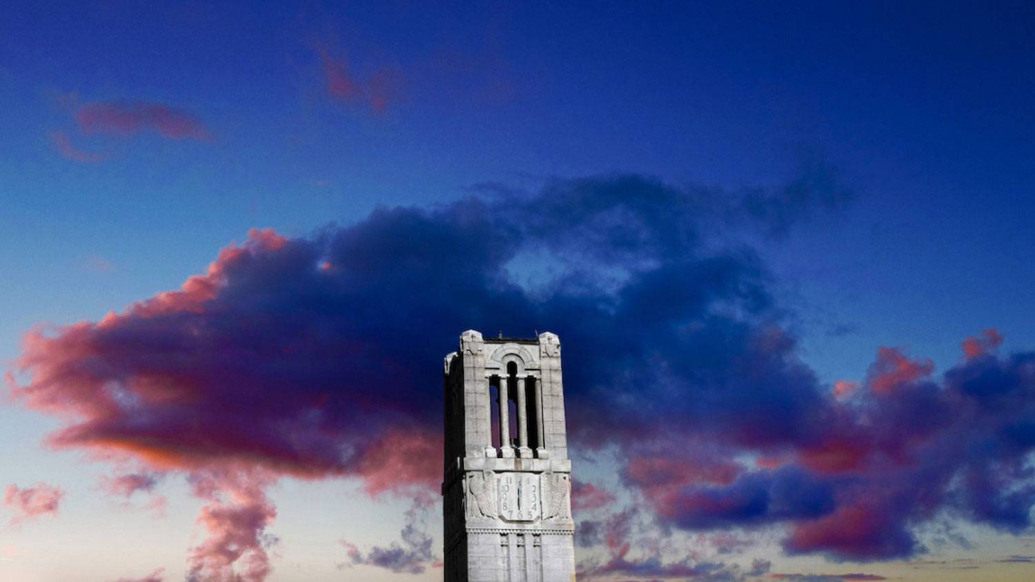 NC State Belltower at dusk