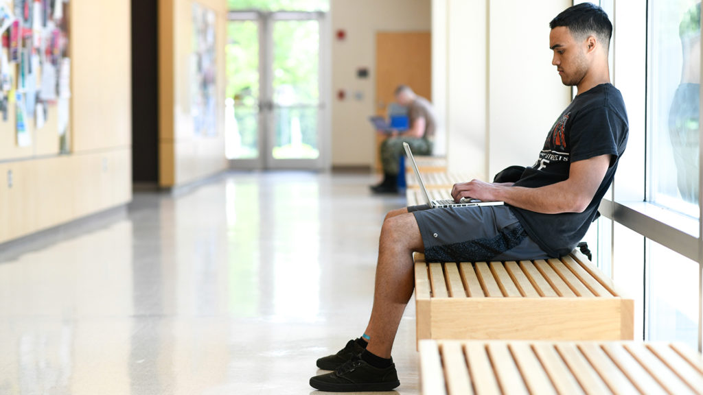 Student working on computer