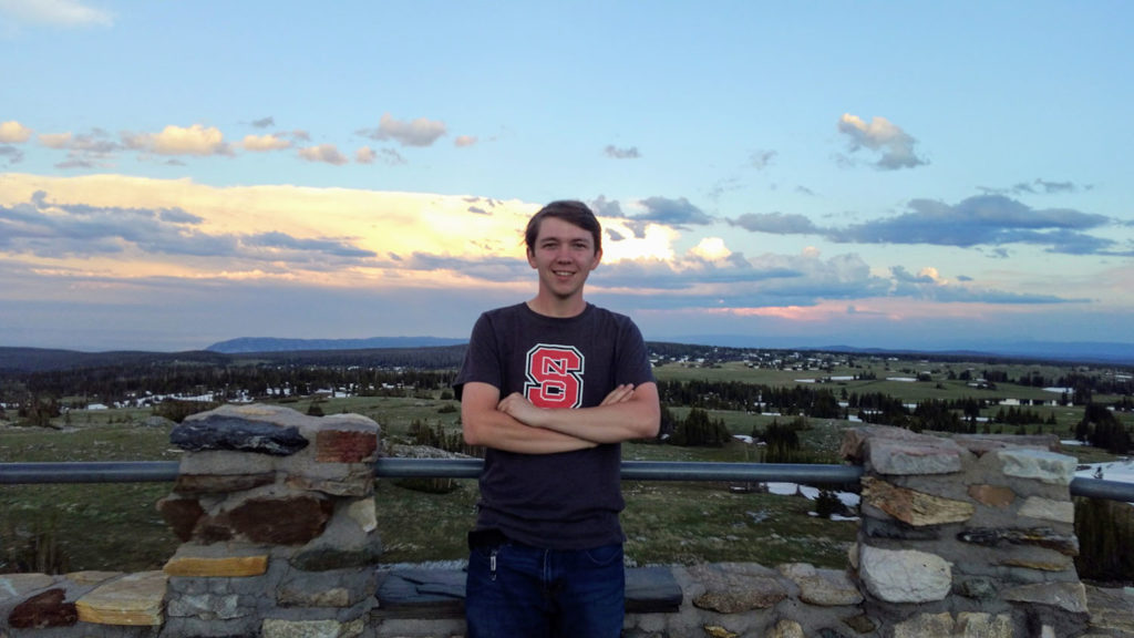 Student poses for picture while studying in Wyoming