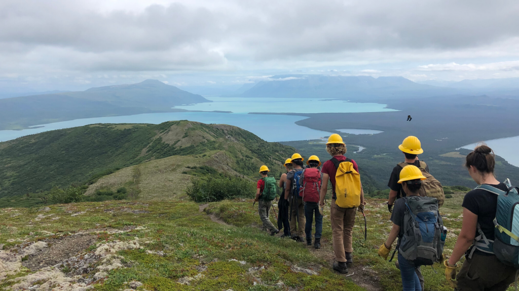 Students hiking in Alaska