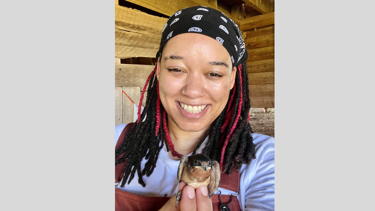 Murry holds bird - NC State student Murry Burgess to Publish Children's Book - College of Natural Resources News NC State University