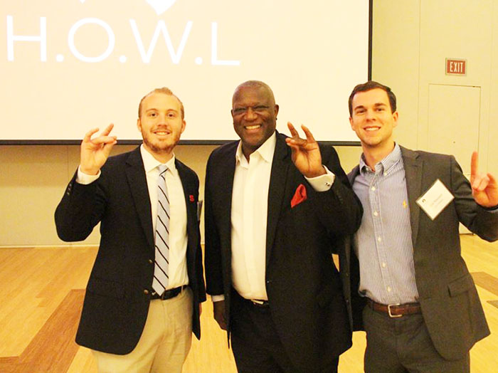 Group Photograph with Wolf Pack Pose - 2019 Outstanding Sport Management Student Clay Long - Parks Recreation and Tourism Management NC State