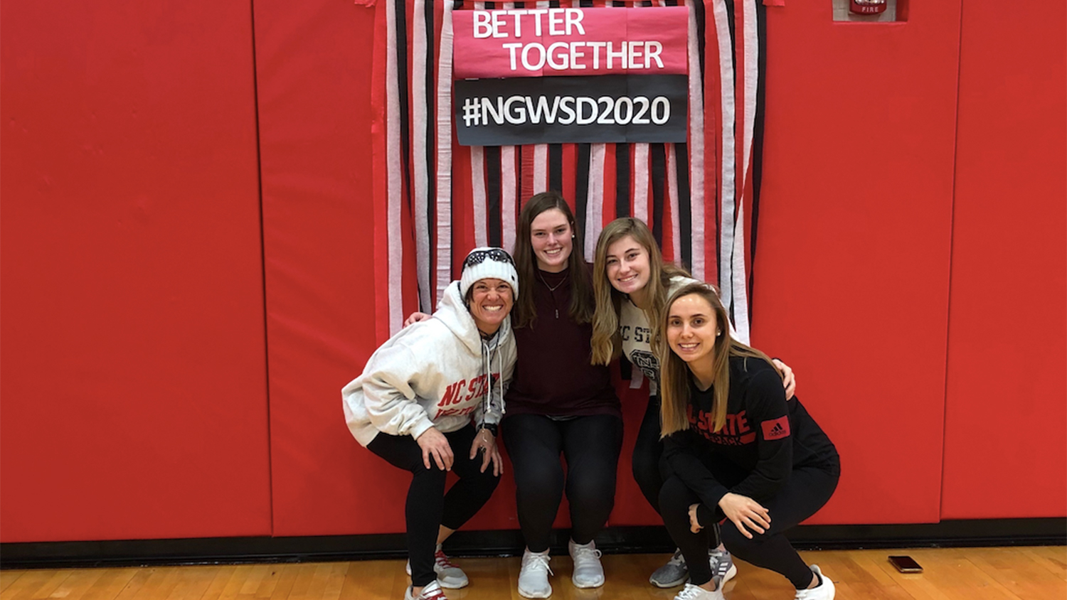 Ellie poses with friends - Graduation to Vocation: Promoting Student Athletes - Parks, Recreation and Tourism Management at NC State University