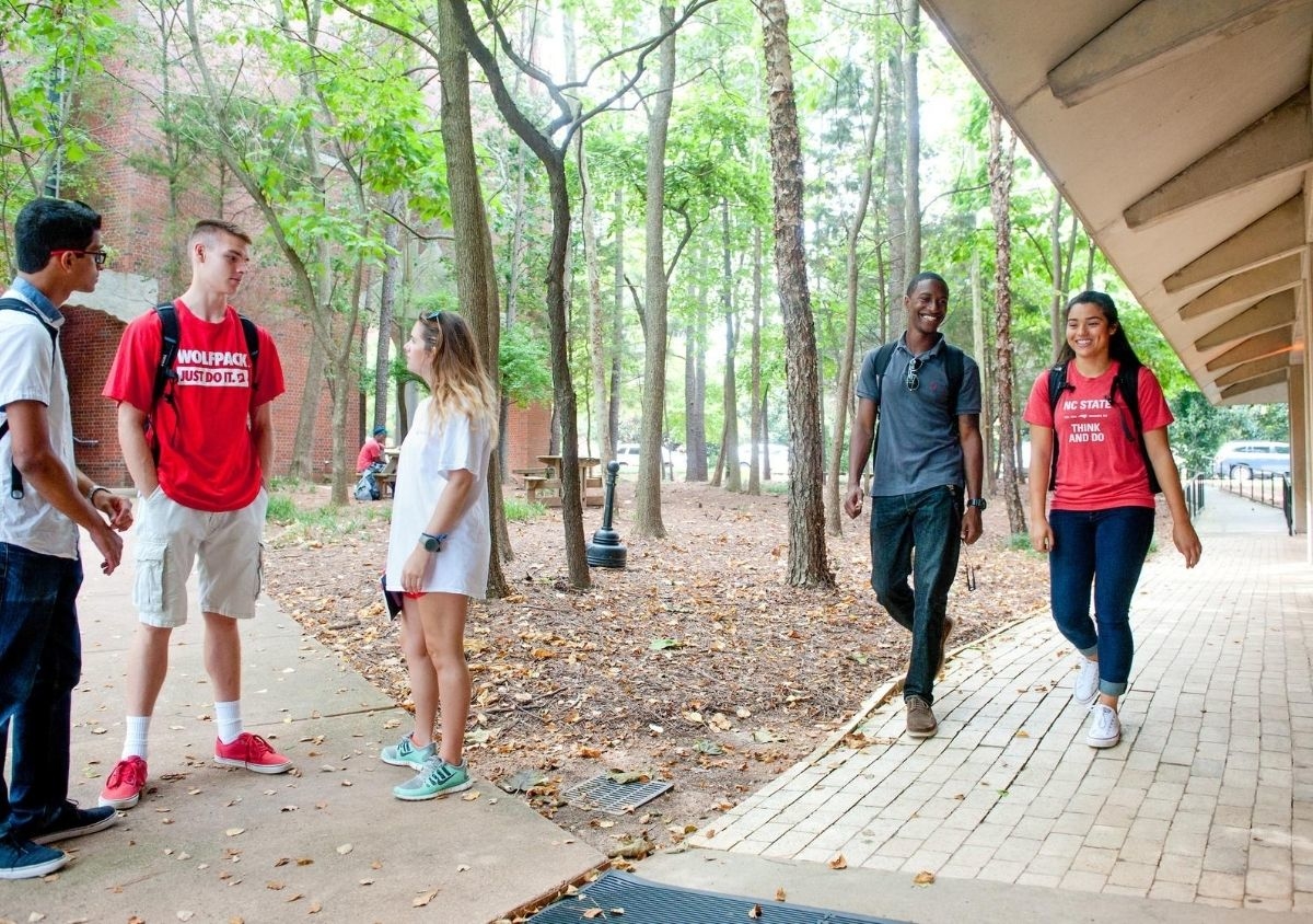 Students walking near CNR buildings - Preparing Parks, Recreation and Tourism Students To Serve Diverse Audience - Parks Recreation and Tourism Management NC State University
