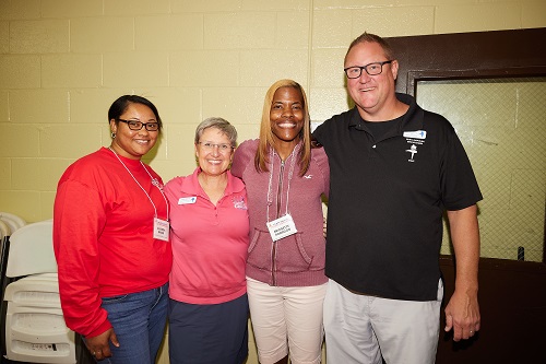 2022 State Finals Bowling Event at Buffaloe Lanes North in Raleigh: Amanda Baker, event manager, Lynn Harrell, Bridgette Robinson, event manager, and Hugh Autry (Photo credit: Eric Thompson)