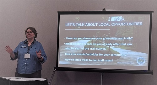 Charlynne Smith, director of recreation resources service shares promotion opportunities
at the North Carolina Recreation & Park Association annual conference (C. Lewis)