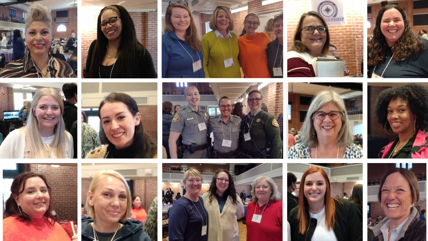 Collage of conference attendees - LeadHERship 2023 Delivers Mentors to Women in Parks and Recreation - Parks Recreation and Tourism Management NC State University