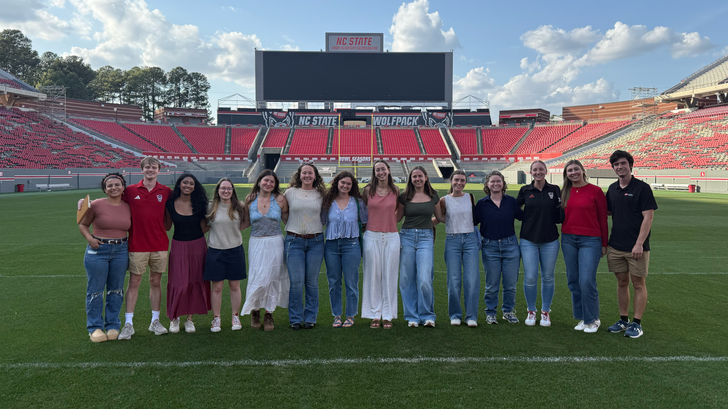 Group photo in the Carter Finlay Stadium. - College of Natural Resources at NC State University