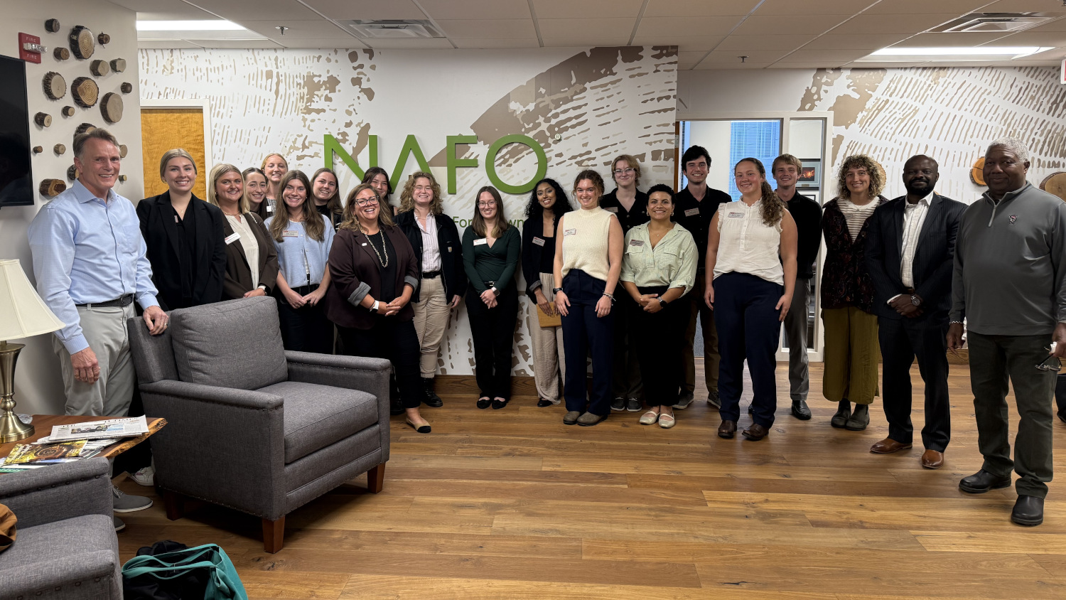 Group picture with the NAFO logo - College of Natural Resources at NC State University