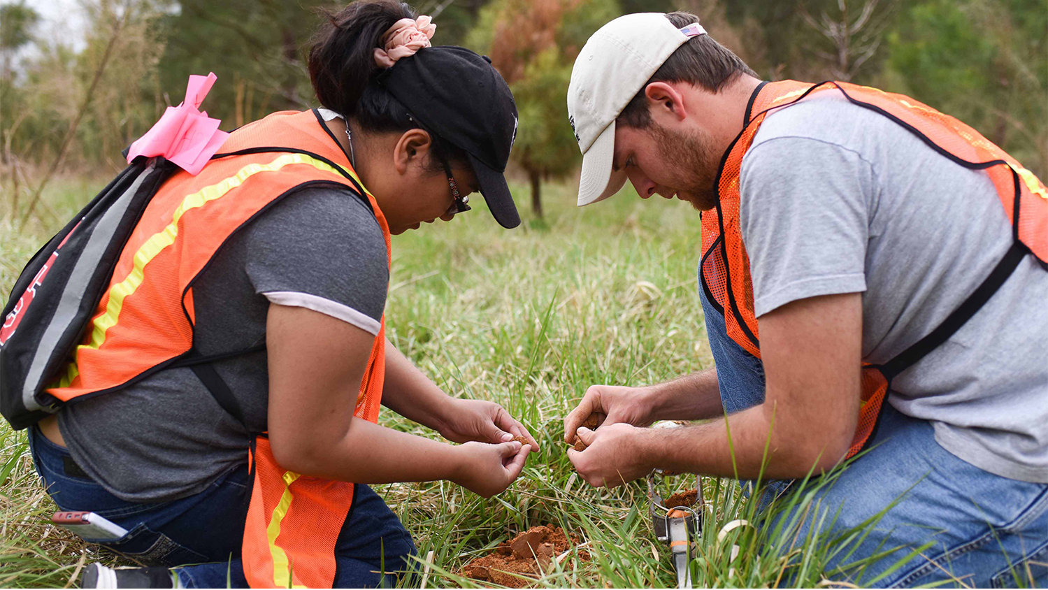 Students Working in the Grass - Undergraduate - College of Natural Resources at NC State University