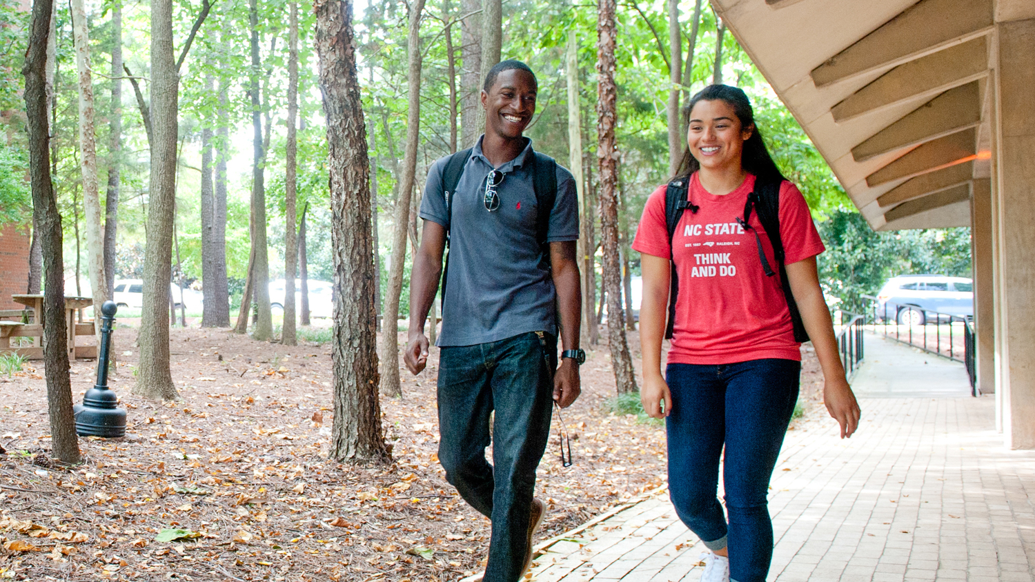 Students walking near Biltmore Hall - Admissions - College of Natural Resources at NC State University