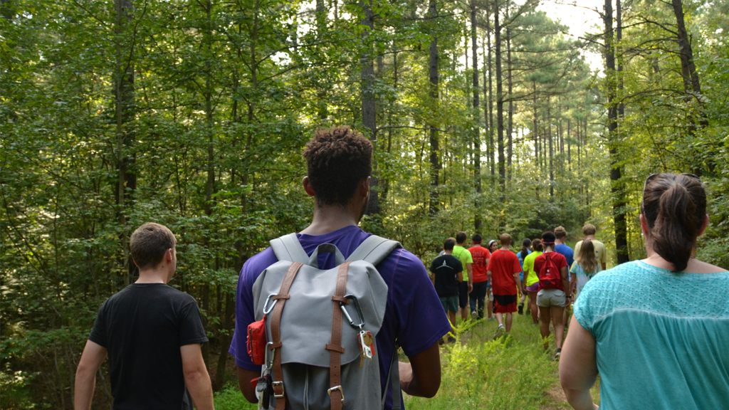 A group of CNR Ambassadors explore the forest - Environmental Career Month - College of Natural Resources at NC State University