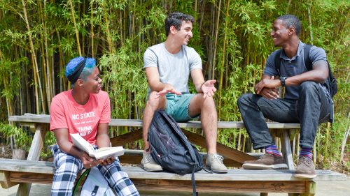 students talking outside - Fisheries, Wildlife and Conservation - College of Natural Resources at NC State University