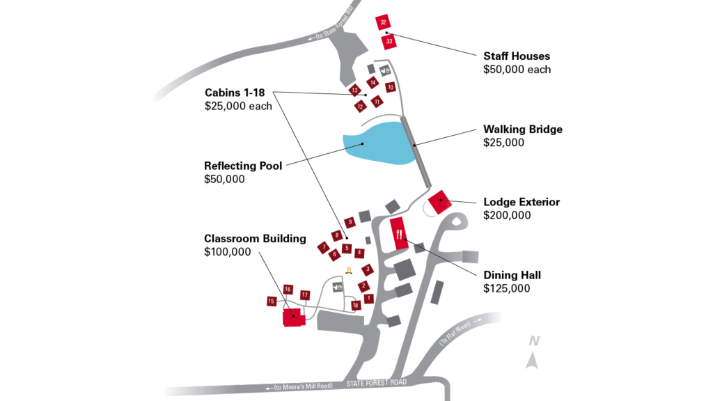 Cabins and Map - Slocum Camp - College of Natural Resources at NC State